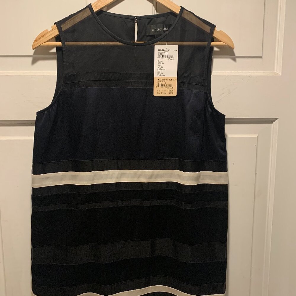 St. John~ NWT!!~ 100% Silk, Lined Top